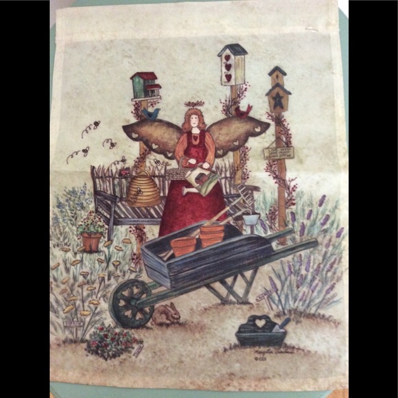 Cottage Farmhouse Rustic Garden Angel 👼 Mini Flag - Picture 1 of 1